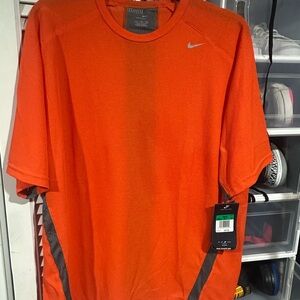 Nike Orange Short Sleeve Sphere Dri-FIT Athletic Tee with Gray Accents